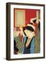 Close-Up of a Woman Looking in Mirror-null-Framed Giclee Print