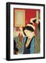 Close-Up of a Woman Looking in Mirror-null-Framed Giclee Print