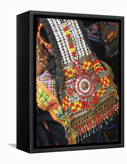 Close-up of a Woman's Headdress, Kalash Ku'Pa, Joshi (Spring Festival), Bumburet Valley, Pakistan-Upperhall Ltd-Framed Stretched Canvas