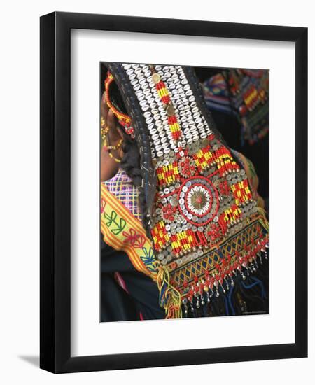 Close-up of a Woman's Headdress, Kalash Ku'Pa, Joshi (Spring Festival), Bumburet Valley, Pakistan-Upperhall Ltd-Framed Photographic Print