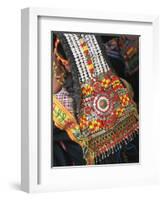 Close-up of a Woman's Headdress, Kalash Ku'Pa, Joshi (Spring Festival), Bumburet Valley, Pakistan-Upperhall Ltd-Framed Photographic Print