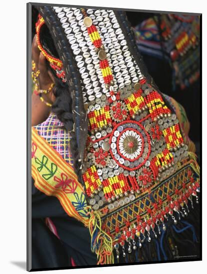 Close-up of a Woman's Headdress, Kalash Ku'Pa, Joshi (Spring Festival), Bumburet Valley, Pakistan-Upperhall Ltd-Mounted Photographic Print