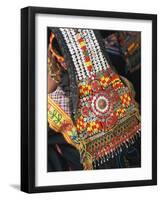 Close-up of a Woman's Headdress, Kalash Ku'Pa, Joshi (Spring Festival), Bumburet Valley, Pakistan-Upperhall Ltd-Framed Photographic Print