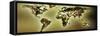 Close-Up of a World Map-null-Framed Stretched Canvas