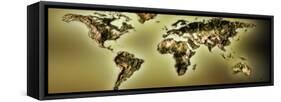 Close-Up of a World Map-null-Framed Stretched Canvas