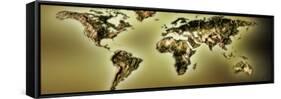 Close-Up of a World Map-null-Framed Stretched Canvas