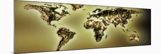 Close-Up of a World Map-null-Mounted Photographic Print