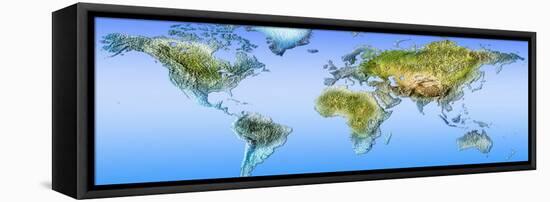 Close-Up of a World Map-null-Framed Stretched Canvas