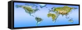 Close-Up of a World Map-null-Framed Stretched Canvas