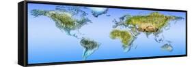 Close-Up of a World Map-null-Framed Stretched Canvas