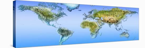 Close-Up of a World Map-null-Stretched Canvas
