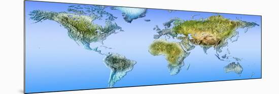 Close-Up of a World Map-null-Mounted Photographic Print