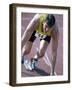 Close-up of a Young Man in the Starting Position on a Running Track-null-Framed Premium Photographic Print