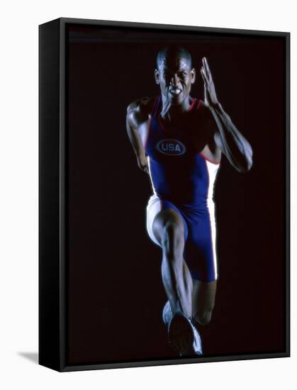 Close-up of a Young Man Running-null-Framed Stretched Canvas