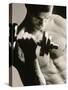 Close-up of a Young Man Working Out with a Dumbbell-null-Stretched Canvas