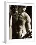 Close-up of a Young Man Working Out with Dumbbells-null-Framed Photographic Print