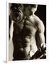 Close-up of a Young Man Working Out with Dumbbells-null-Framed Photographic Print