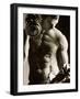 Close-up of a Young Man Working Out with Dumbbells-null-Framed Photographic Print