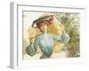 Close-Up of a Young Woman Holding an Umbrella, Austria-null-Framed Giclee Print