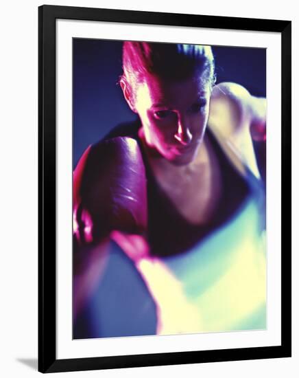 Close-up of a Young Woman Wearing Boxing Gloves-null-Framed Photographic Print