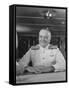 Close-Up of Admiral William F. Halsey Aboard Aircraft Carrier "Enterprise"-Peter Stackpole-Framed Stretched Canvas