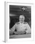 Close-Up of Admiral William F. Halsey Aboard Aircraft Carrier "Enterprise"-Peter Stackpole-Framed Premium Photographic Print