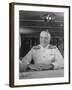 Close-Up of Admiral William F. Halsey Aboard Aircraft Carrier "Enterprise"-Peter Stackpole-Framed Premium Photographic Print