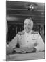 Close-Up of Admiral William F. Halsey Aboard Aircraft Carrier "Enterprise"-Peter Stackpole-Mounted Premium Photographic Print