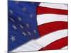 Close-up of an American Flag Waving in the Wind-null-Mounted Photographic Print