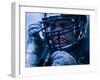 Close-up of an American Football Player Wearing a Helmet-null-Framed Photographic Print