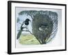 Close-Up of an Australian Magpie Holding an Insect for its Youngs-null-Framed Giclee Print