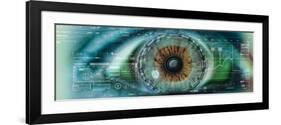 Close-Up of an Eye with Tech Diagrams in Abstract-null-Framed Photographic Print