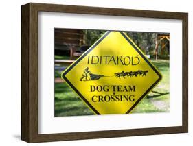 Close-up of an Iditarod Crossing Sign, Alaska-Rick Daley-Framed Photographic Print