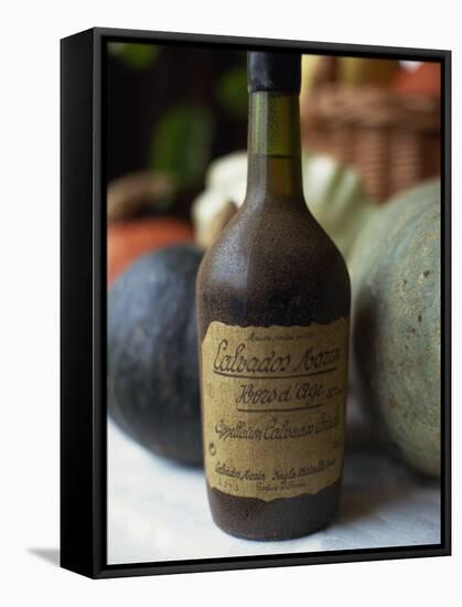 Close-Up of an Old Bottle of Calvados from Normandy, France, Europe-Michelle Garrett-Framed Stretched Canvas