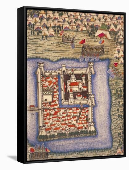 Close-Up of an Ottoman Miniature Depicting the Szigetvar Fortress-null-Framed Stretched Canvas