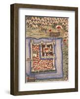 Close-Up of an Ottoman Miniature Depicting the Szigetvar Fortress-null-Framed Giclee Print