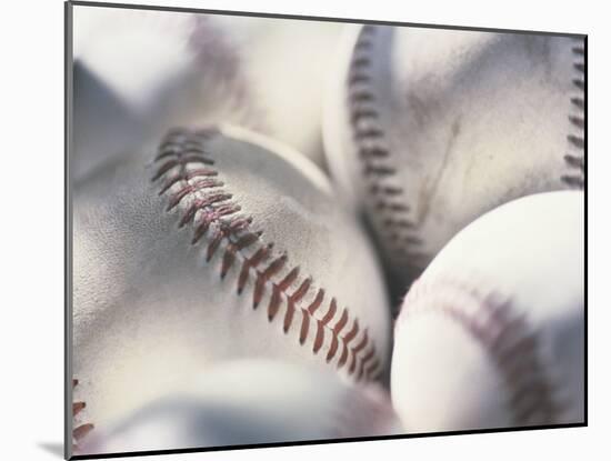 Close-up of Baseballs-null-Mounted Premium Photographic Print