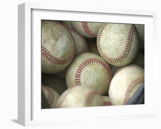 Close-up of Baseballs-null-Framed Premium Photographic Print