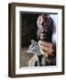 Close-Up of Blacksmith's Hands Working on Metal Cross, Axoum (Axum) (Aksum), Tigre Region, Ethiopia-Bruno Barbier-Framed Premium Photographic Print