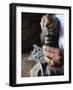 Close-Up of Blacksmith's Hands Working on Metal Cross, Axoum (Axum) (Aksum), Tigre Region, Ethiopia-Bruno Barbier-Framed Photographic Print