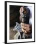 Close-Up of Blacksmith's Hands Working on Metal Cross, Axoum (Axum) (Aksum), Tigre Region, Ethiopia-Bruno Barbier-Framed Photographic Print