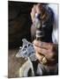 Close-Up of Blacksmith's Hands Working on Metal Cross, Axoum (Axum) (Aksum), Tigre Region, Ethiopia-Bruno Barbier-Mounted Photographic Print