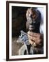 Close-Up of Blacksmith's Hands Working on Metal Cross, Axoum (Axum) (Aksum), Tigre Region, Ethiopia-Bruno Barbier-Framed Photographic Print