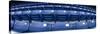 Close-up of blue empty seats of Shea Stadium, New York City, New York State, USA-Panoramic Images-Stretched Canvas