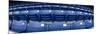 Close-up of blue empty seats of Shea Stadium, New York City, New York State, USA-Panoramic Images-Mounted Photographic Print