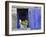 Close-Up of Blue Shutter, Window and Yellow Pansies, Villefranche Sur Mer, Provence, France-Bruno Morandi-Framed Photographic Print