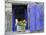 Close-Up of Blue Shutter, Window and Yellow Pansies, Villefranche Sur Mer, Provence, France-Bruno Morandi-Mounted Photographic Print