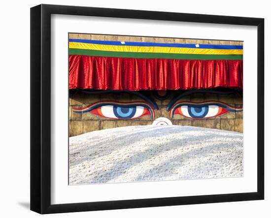 Close-Up of Bodhnath Stupa (Boudhanth) (Boudha), One of the Holiest Buddhist Sites in Kathmandu, UN-Lee Frost-Framed Photographic Print