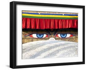 Close-Up of Bodhnath Stupa (Boudhanth) (Boudha), One of the Holiest Buddhist Sites in Kathmandu, UN-Lee Frost-Framed Photographic Print