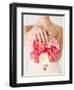 Close Up of Bride with Bouquet of Flowers and Wedding Ring-dolgachov-Framed Photographic Print